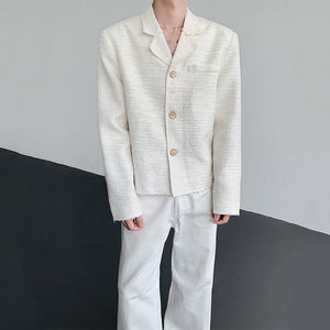 Tweed Loose-fitting Suit Collar Jacket