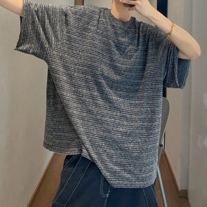 Vintage Loose Round Neck Striped T-Shirt