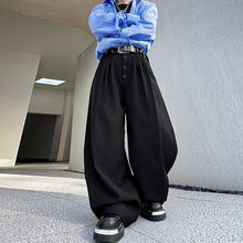 Load image into Gallery viewer, Scimitar Button Loose Casual Wide-leg Pants
