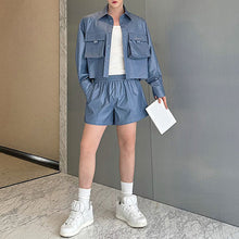 Load image into Gallery viewer, Three-dimensional Pocket Shirt and Shorts Suit Two Piece Sets
