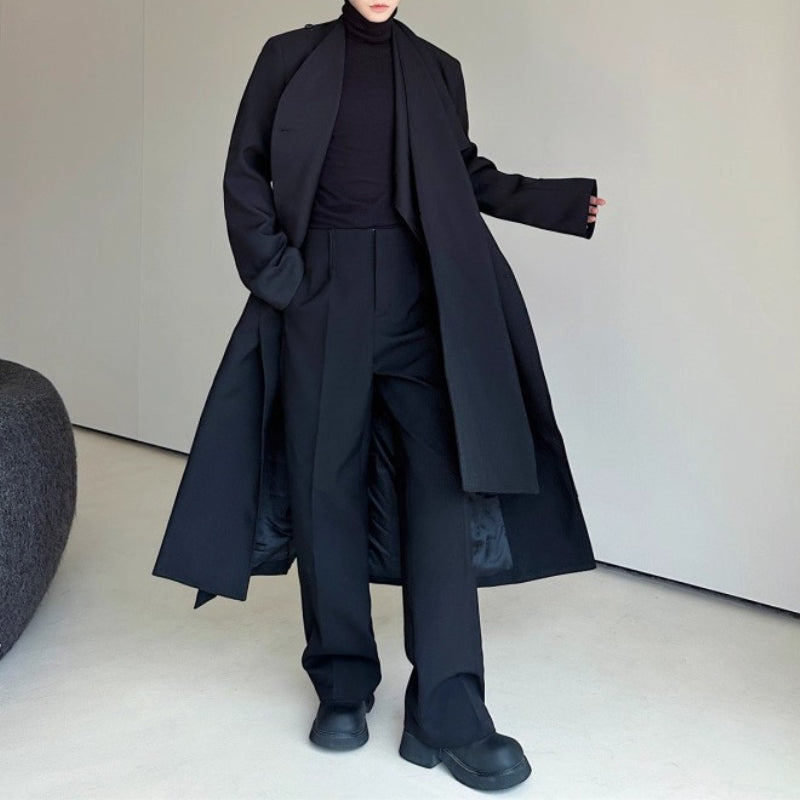 Long Scarf Collar Trench Coat