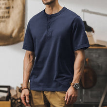 Load image into Gallery viewer, 320g Heavyweight Loose Fit Henley T-Shirt
