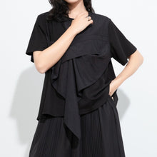 Load image into Gallery viewer, Women's Faux Two-piece Patchwork Loose T-shirt
