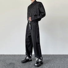 Load image into Gallery viewer, Pleated Wide-leg Printed Bamboo Casual Trousers
