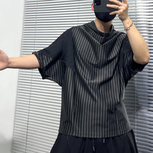 Load image into Gallery viewer, Striped Batwing Sleeve Turtleneck Shirt
