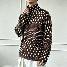 Load image into Gallery viewer, Ink-wash Polka Dot Turtleneck Pleated Base Layer Top
