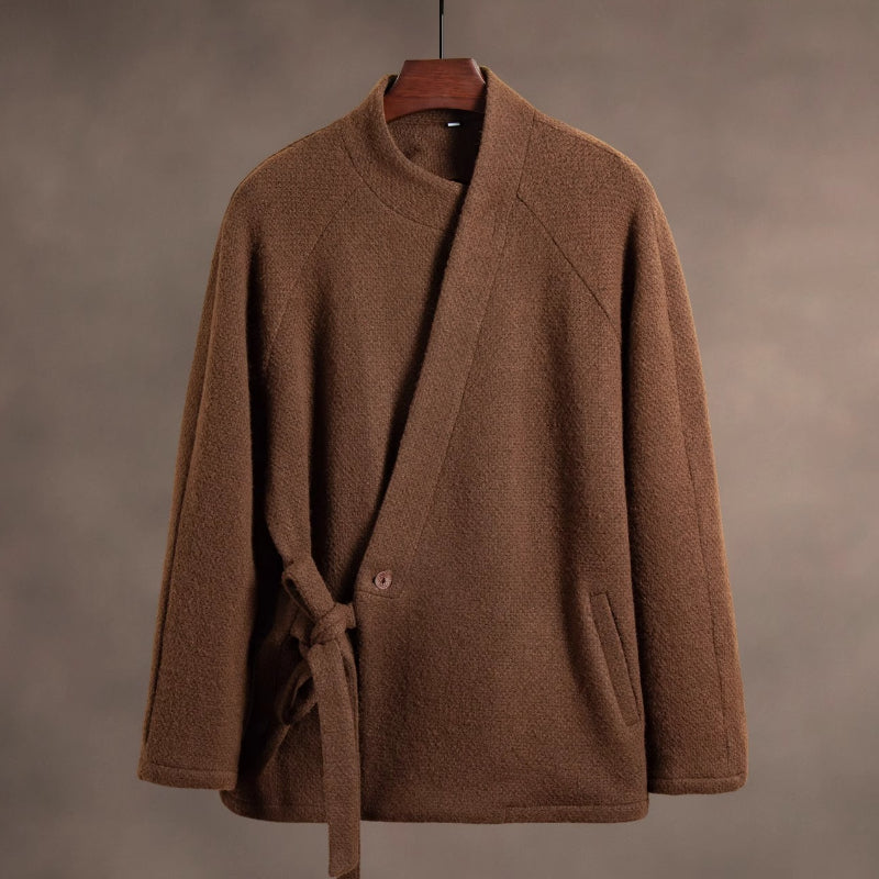 Slant-collared Thickened Vintage Shirt
