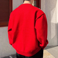 Load image into Gallery viewer, Red Retro Beaded Knit Cardigan
