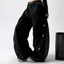 Load image into Gallery viewer, Vintage Embroidered Drape Loose Straight-leg Wide-leg Pants
