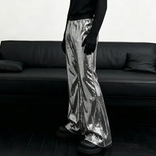 Load image into Gallery viewer, Elastic-waist Sequined Wide Leg Pants Stage Performance Party Trousers
