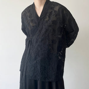 Retro See-through Jacquard Shirt