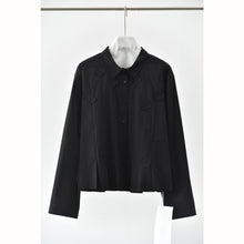 Load image into Gallery viewer, Women's 3D Patchwork Floral Print Pleated Hem Shirt
