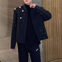 Load image into Gallery viewer, Heavily Beaded Diamond-encrusted Collarless Suit Jacket
