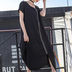 Irregular Zipper Long Dress