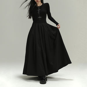 Long Sleeve Black Halloween Dress