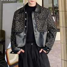 Load image into Gallery viewer, Retro PU Leather Patchwork Short Jacket
