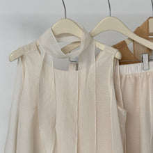 Load image into Gallery viewer, Sleeveless Ribbon-Tie Top and Skirt Two-Piece Set
