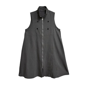 Button Sleeveless Tank Dress