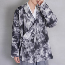 Load image into Gallery viewer, Ink-print Cross-neck Short Cardigan
