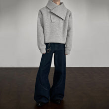 Load image into Gallery viewer, Asymmetrical Button-down Collar Windproof Sweatshirt
