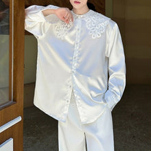 Load image into Gallery viewer, Retro Stand-up Collar Cloud Shoulder Shirt
