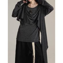 Load image into Gallery viewer, Asymmetrical Ribbon Long Sleeves T-Shirt
