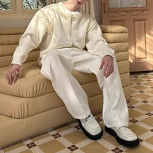 Load image into Gallery viewer, Red Retro Beaded Knit Cardigan
