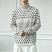 Load image into Gallery viewer, Ink-wash Polka Dot Turtleneck Pleated Base Layer Top
