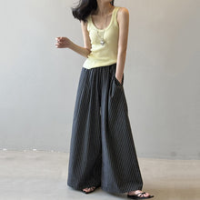 Load image into Gallery viewer, Striped Straight High Waist Loose Wide Leg Pants
