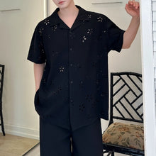 Load image into Gallery viewer, Summer Hollow Cuban Collar Loose Shirt
