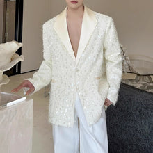 Load image into Gallery viewer, Sequined Lapel Single-button Blazer
