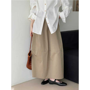 Elastic Waist Loose Casual Long Skirt
