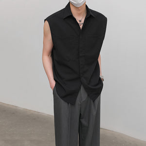 Summer Loose Textured Vest Shirt