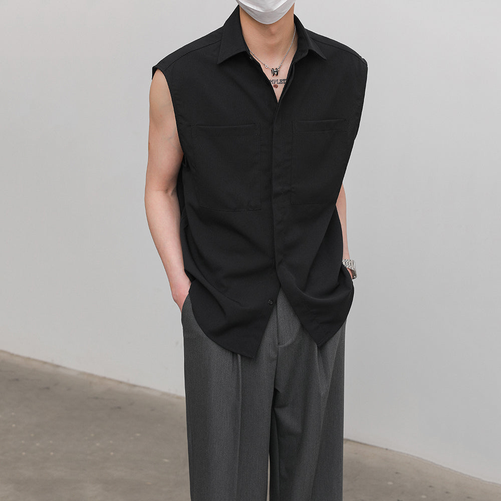 Summer Loose Textured Vest Shirt