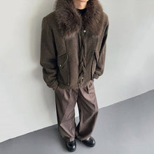 Load image into Gallery viewer, Cable Knit Shearling Fur Collar Jacket

