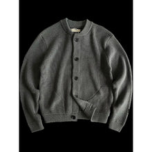 Load image into Gallery viewer, Heavyweight Cotton Crewneck Button Up Knitted Cardigan
