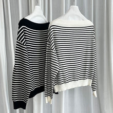 Load image into Gallery viewer, Striped Off-shoulder Wool Sweater
