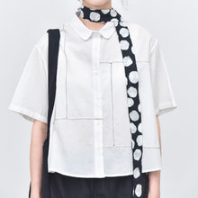 Load image into Gallery viewer, Women's Japanese Minimalist Zigzag Stitch Short Sleeve Shirt
