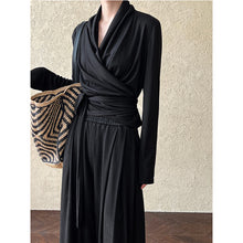 Load image into Gallery viewer, Irregular One-shoulder Waisted Pleated Top Wide-leg Pants Two-piece Set
