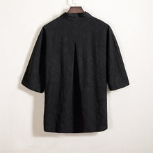Load image into Gallery viewer, Cotton and Linen Jacquard Vintage Half Sleeve Shirt
