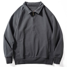 Load image into Gallery viewer, Half-zip Lapel Loose Casual Long-sleeved Sweatshirt
