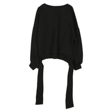 Load image into Gallery viewer, Loose Sweatshirt with Bow Ties And Lantern Sleeves
