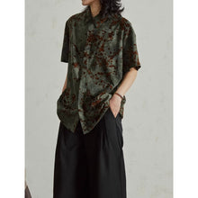 Load image into Gallery viewer, Flocked Floral Vintage Tie-dye Distressed Shirt

