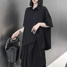 Load image into Gallery viewer, Irregular Loose Solid Color Shirt Elastic Waist Skirt
