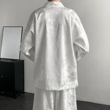 Load image into Gallery viewer, Dark Dragon Pattern Loose-fitting Hanfu Taoist Robe Cardigan Culottes
