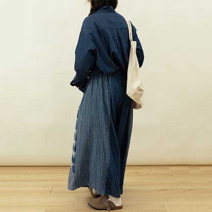 Patchwork Drawstring Baggy Jeans