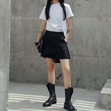 Load image into Gallery viewer, Dark High Waist Cut Edge Shorts
