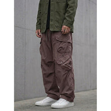 Load image into Gallery viewer, Japanese Loose Multi-pocket Straight-leg Cuffed Cargo Pants
