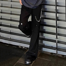 Load image into Gallery viewer, American Heavy-duty Metal Chain Bootcut Pants
