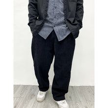 Load image into Gallery viewer, Heavyweight Washed Corduroy Pleated Loose Wide-leg Straight Trousers
